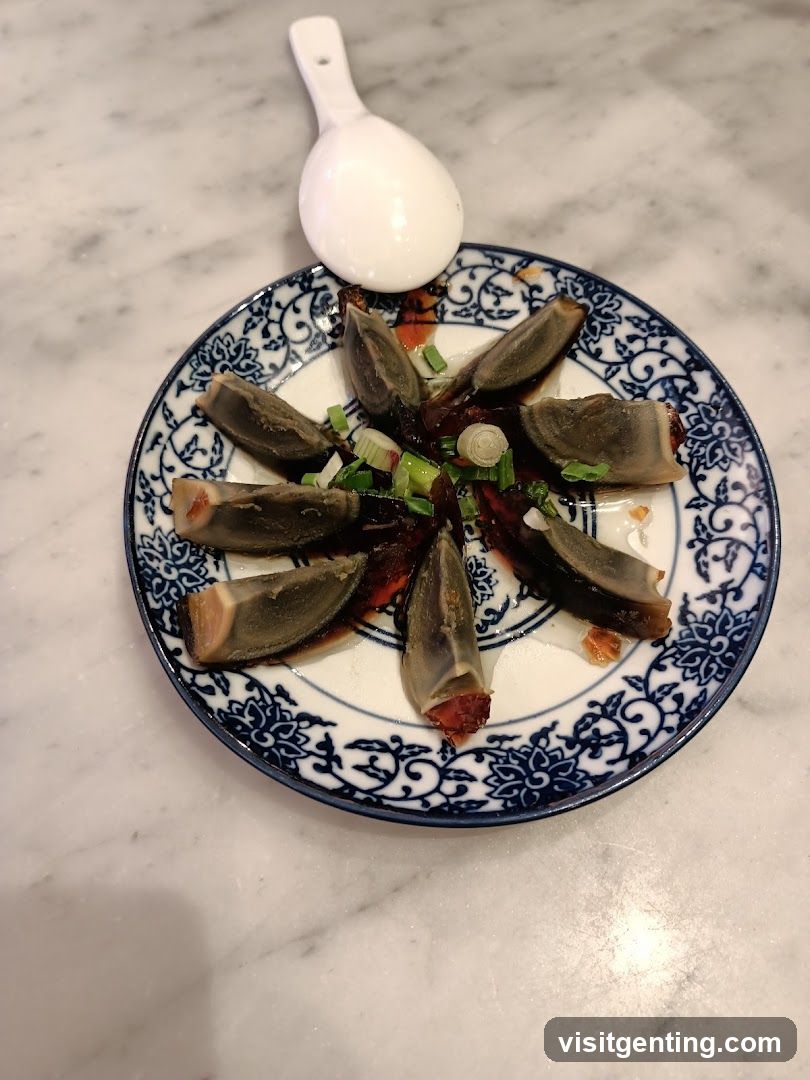 Egg dish on ceramic plate