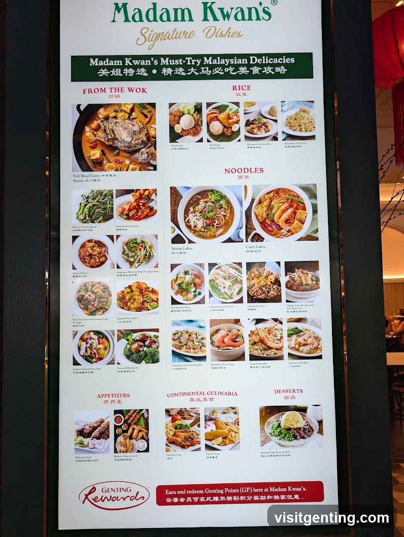 Madam Kwan's Signature Dishes Menu