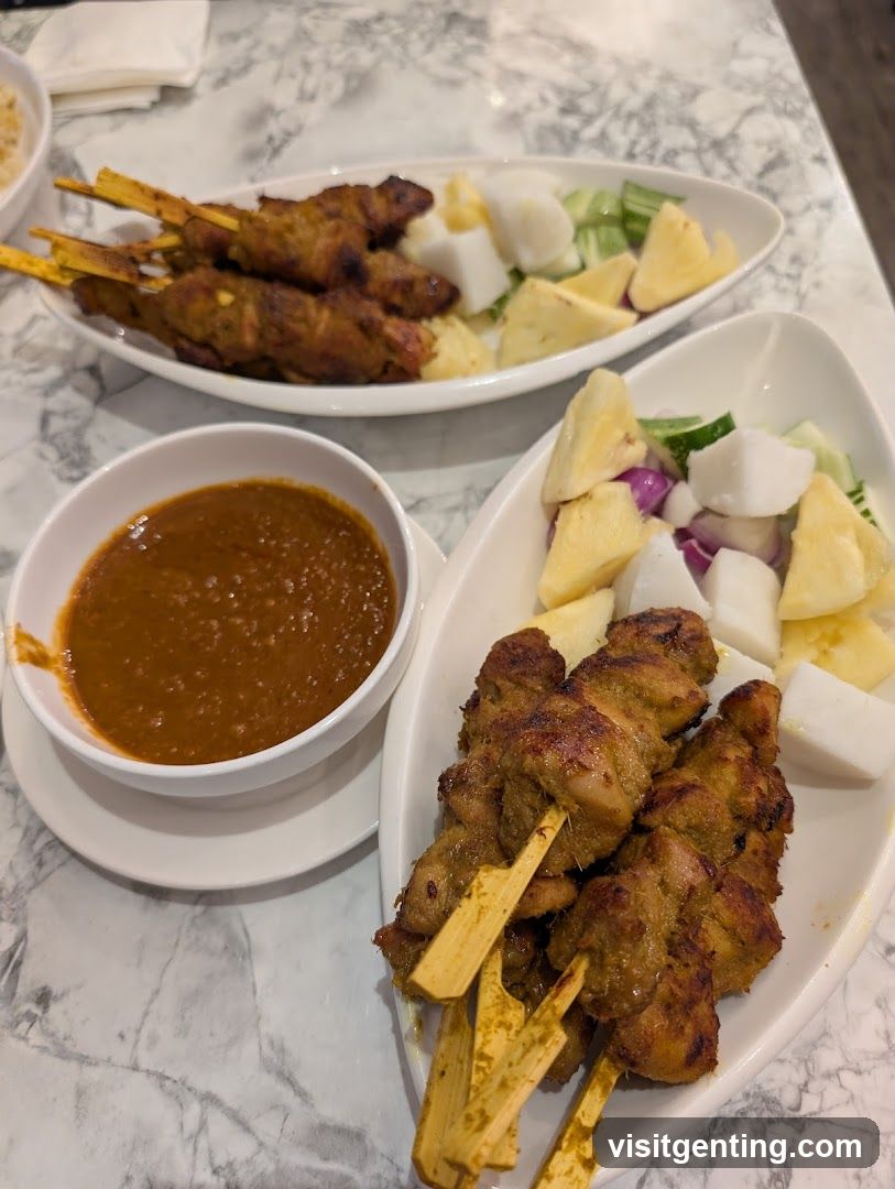 Sate with accompaniments
