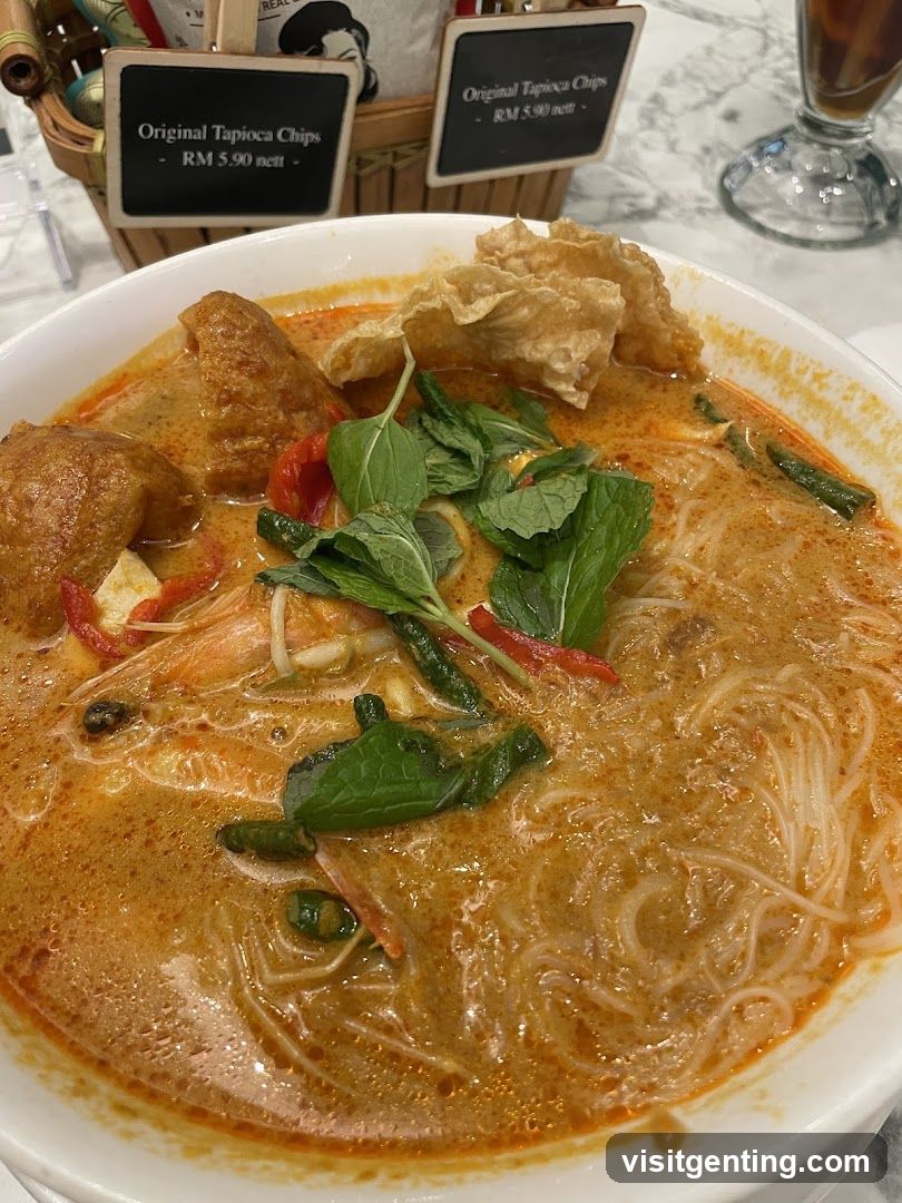 Lunch dish with curry noodles