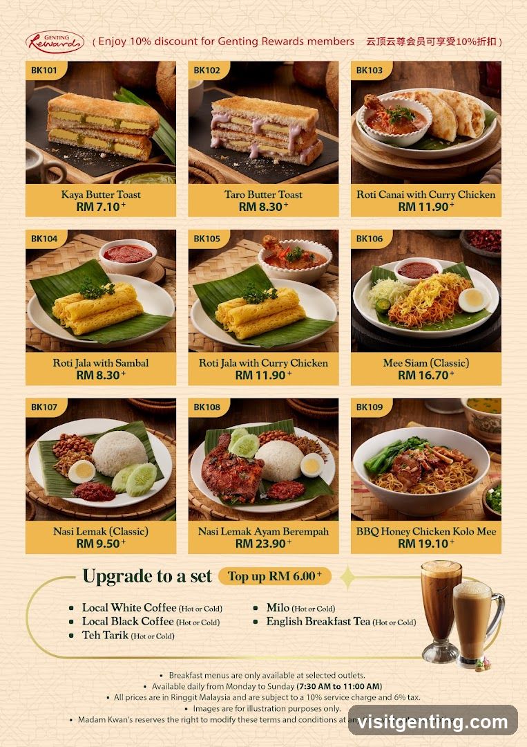 Madam Kwan Breakfast Menu