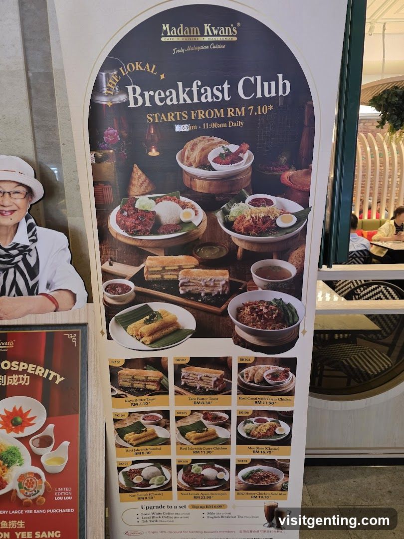 Madam Kwan's Breakfast Club Menu