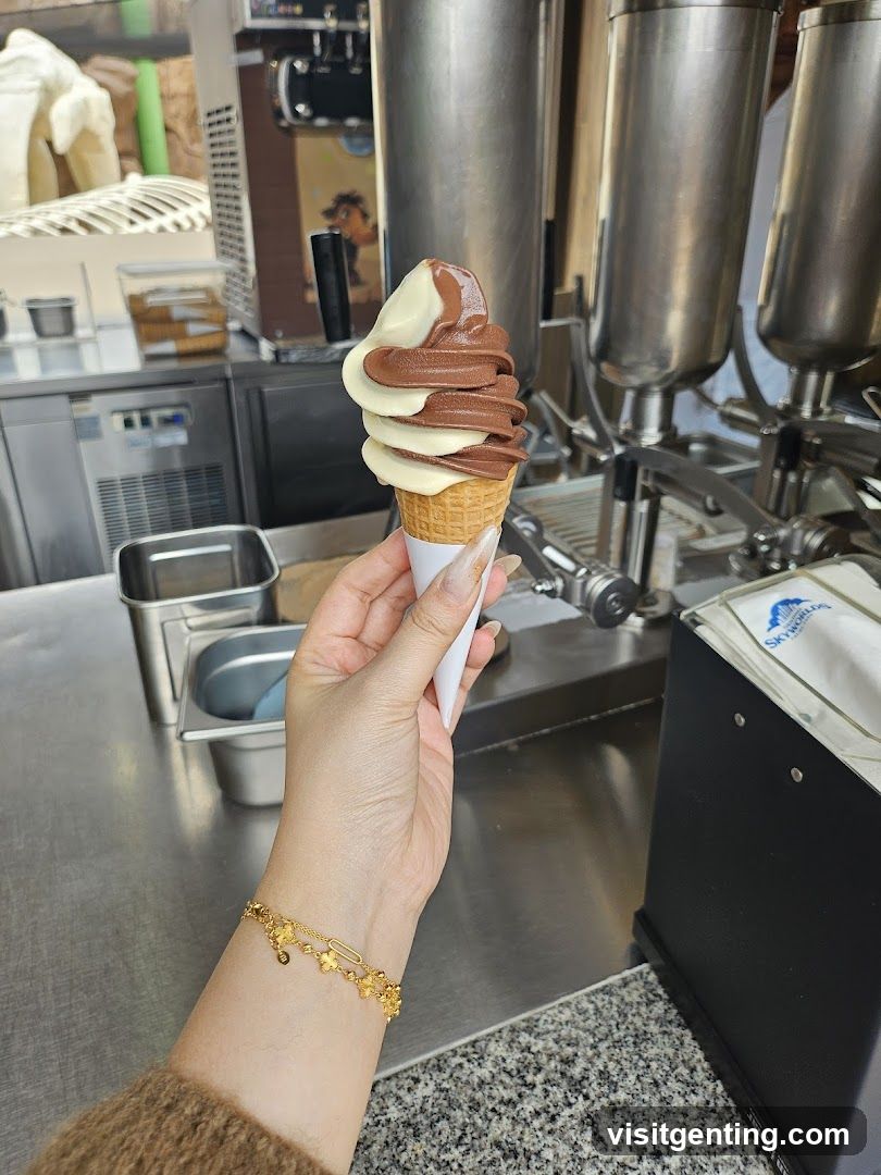 Hand holding ice cream cone