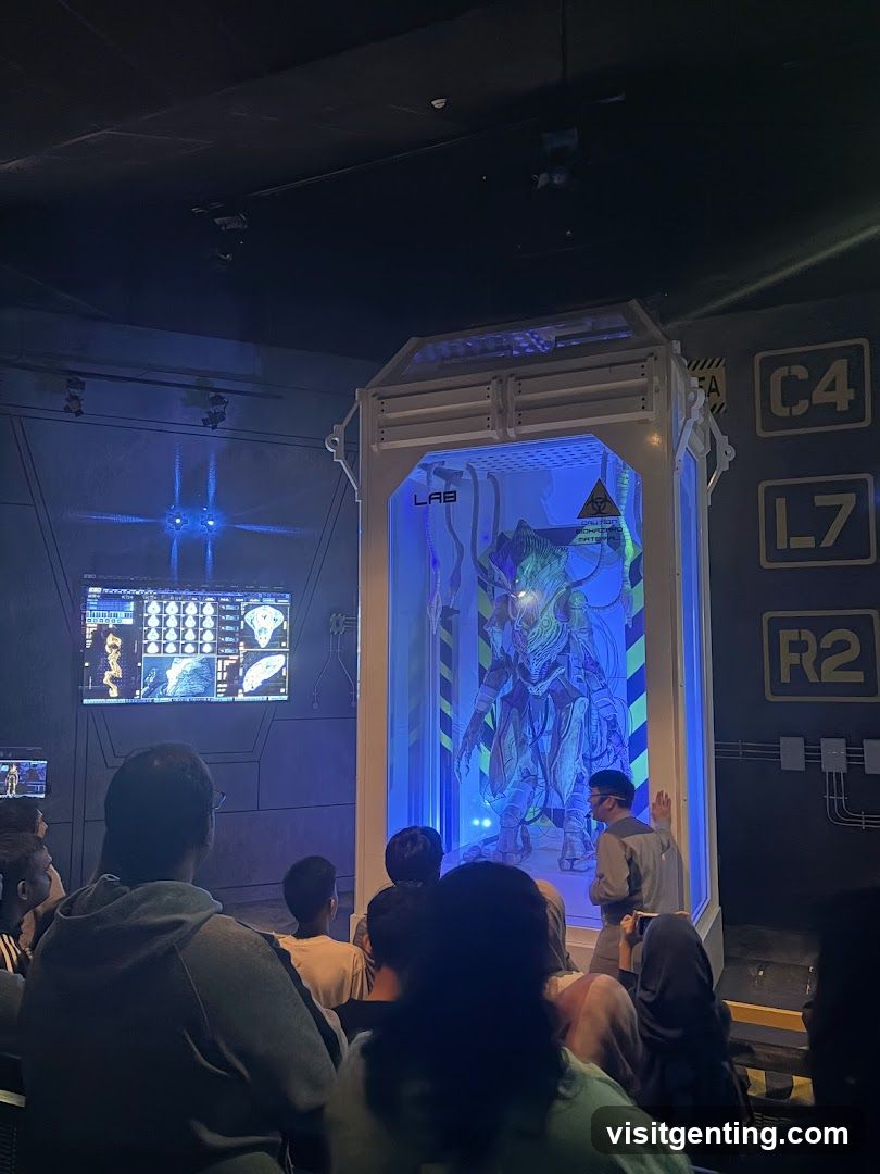 Interior exhibit at science-themed attraction