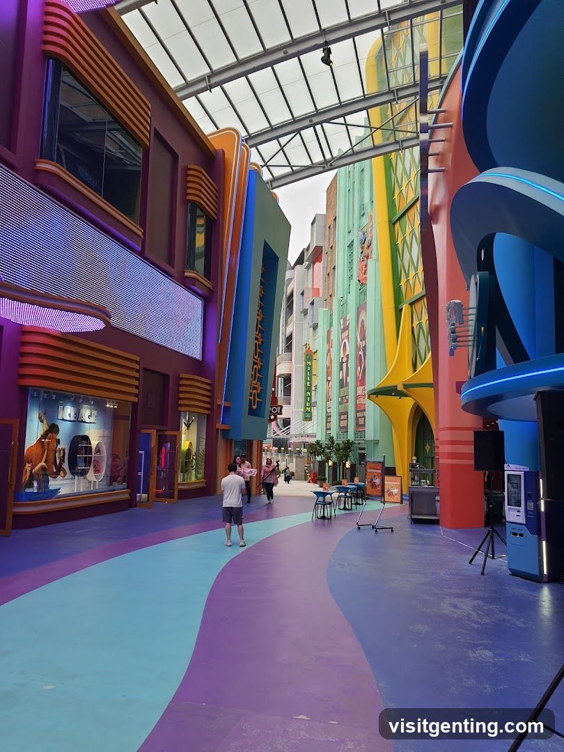 Colorful Indoor Theme Park Walkway