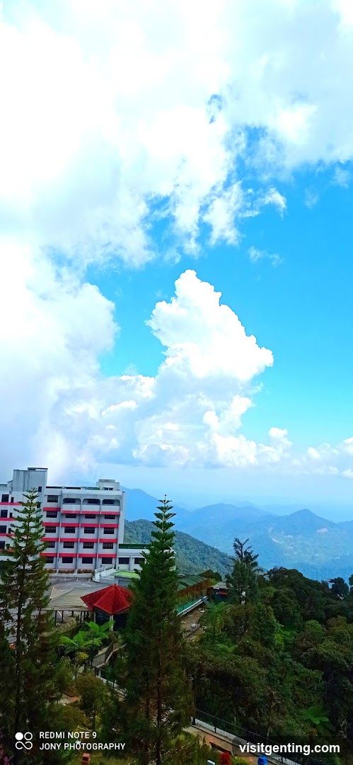 Mountain View with Building and Trees