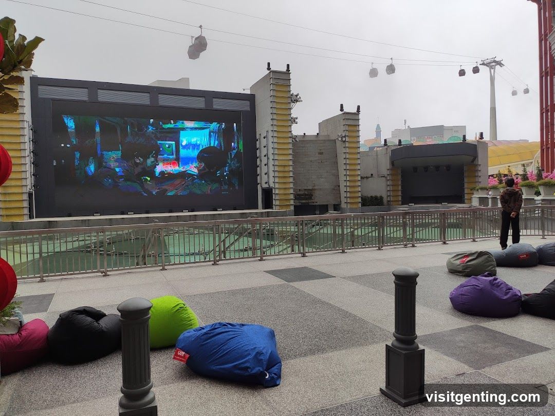 Outdoor Viewing Area with Large Screen