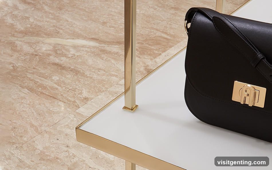 Black Handbag on Display Table