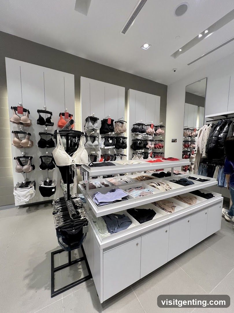 Interior of lingerie store