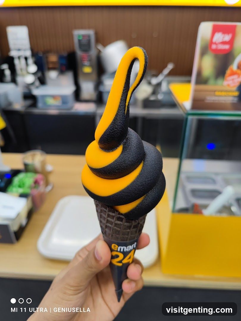 Hand holding ice cream cone
