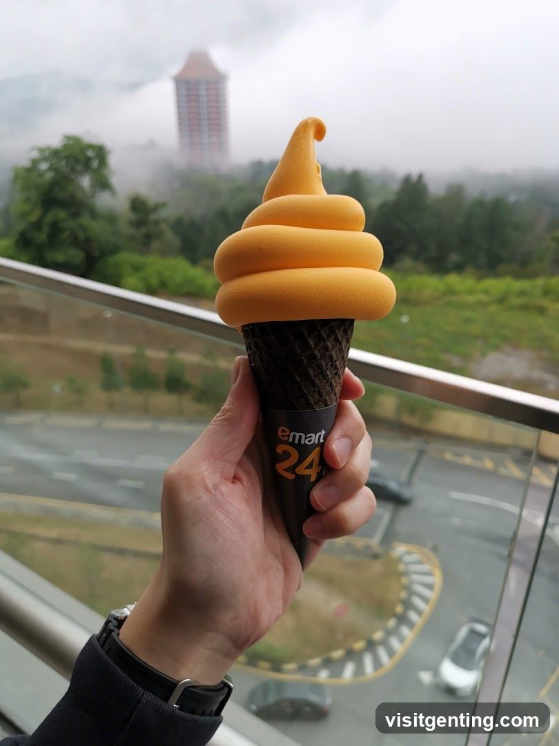 Hand holding ice cream cone