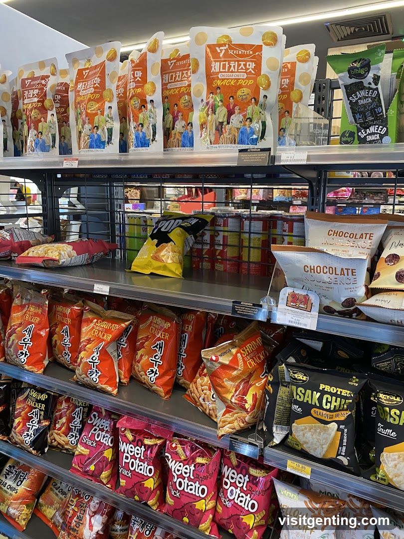 Snack aisle in store
