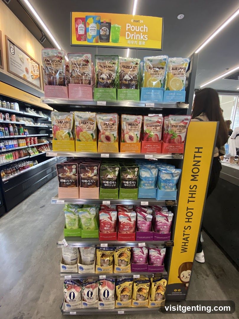 Pouch Drinks Section in Store