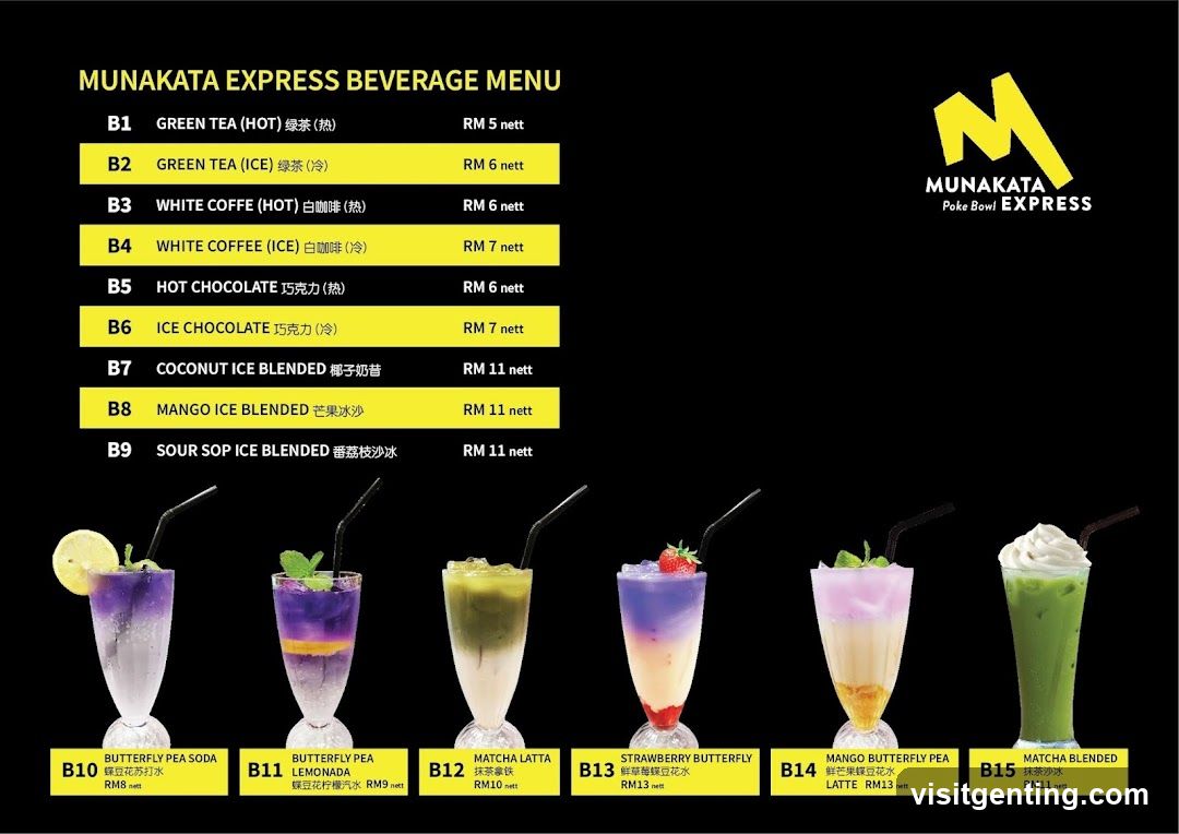 Munakata Express Beverage Menu