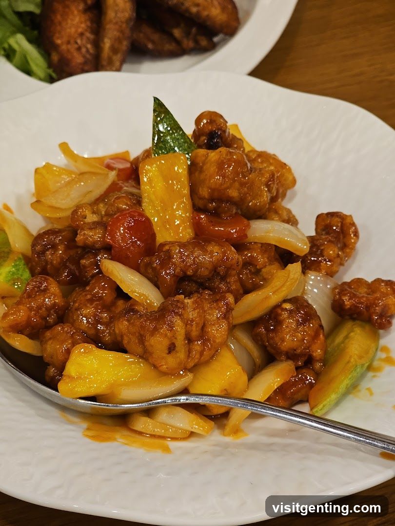 Dish of sweet and sour chicken