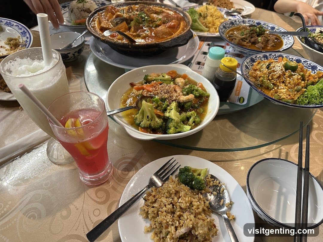 Dining Table with Food and Drinks