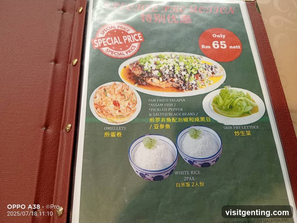 Special Promotion Menu