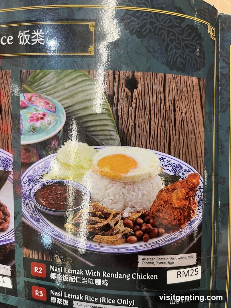 Nasi Lemak Menu