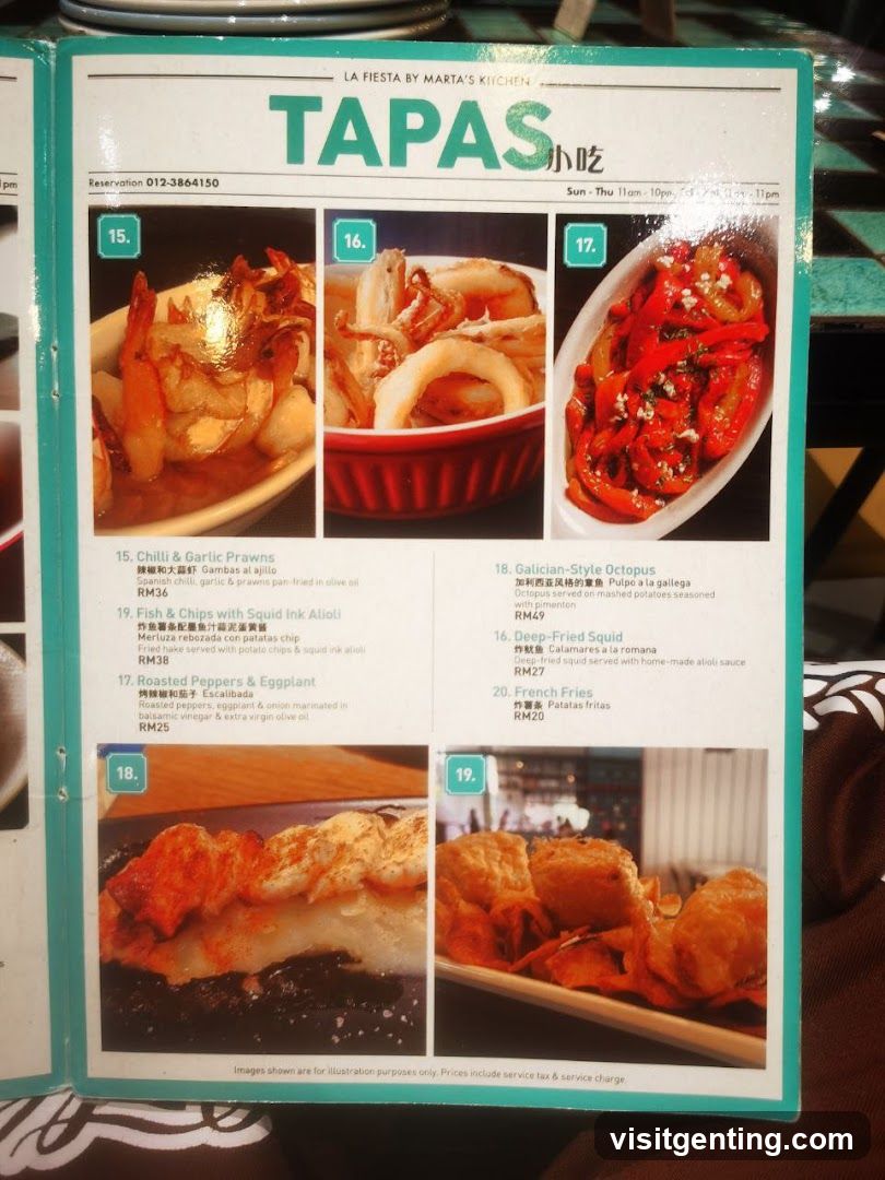 La Fiesta by Marta's Kitchen Tapas Menu