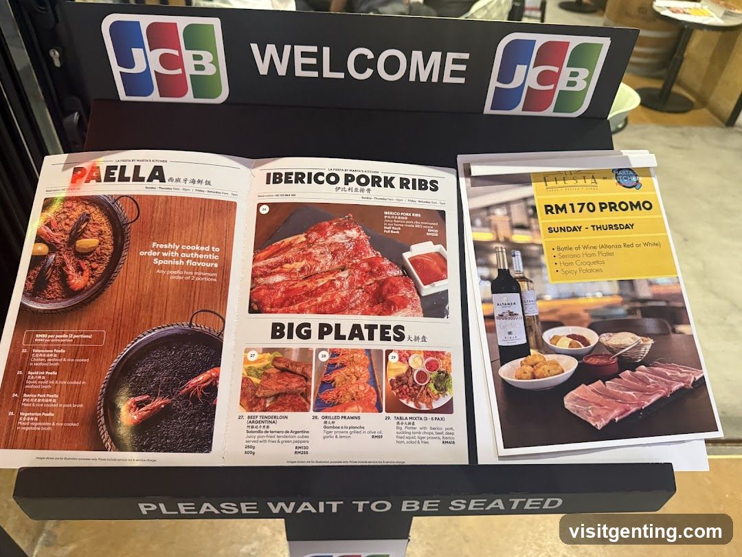Restaurant Menu Display with JCB Signage
