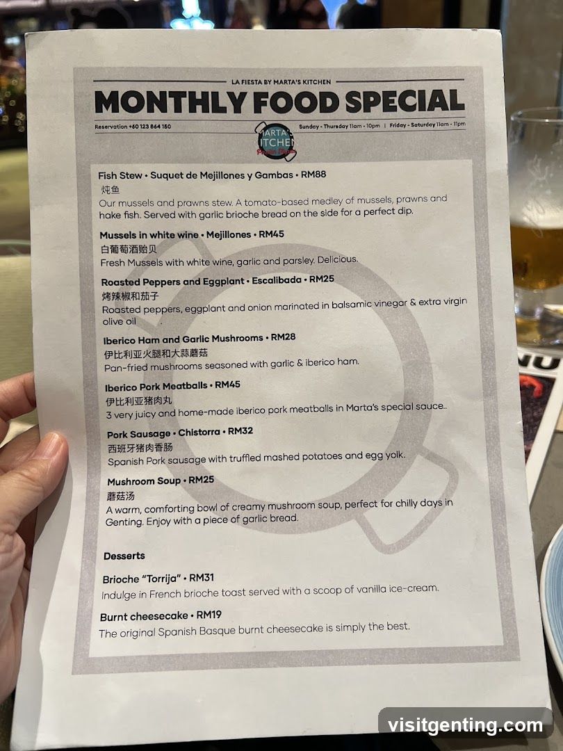Monthly Food Special at La Fiesta by Marta's Kitchen