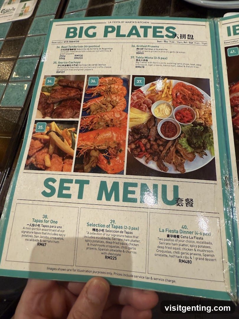 Big Plates and Set Menu at La Fiesta by Marta's Kitchen