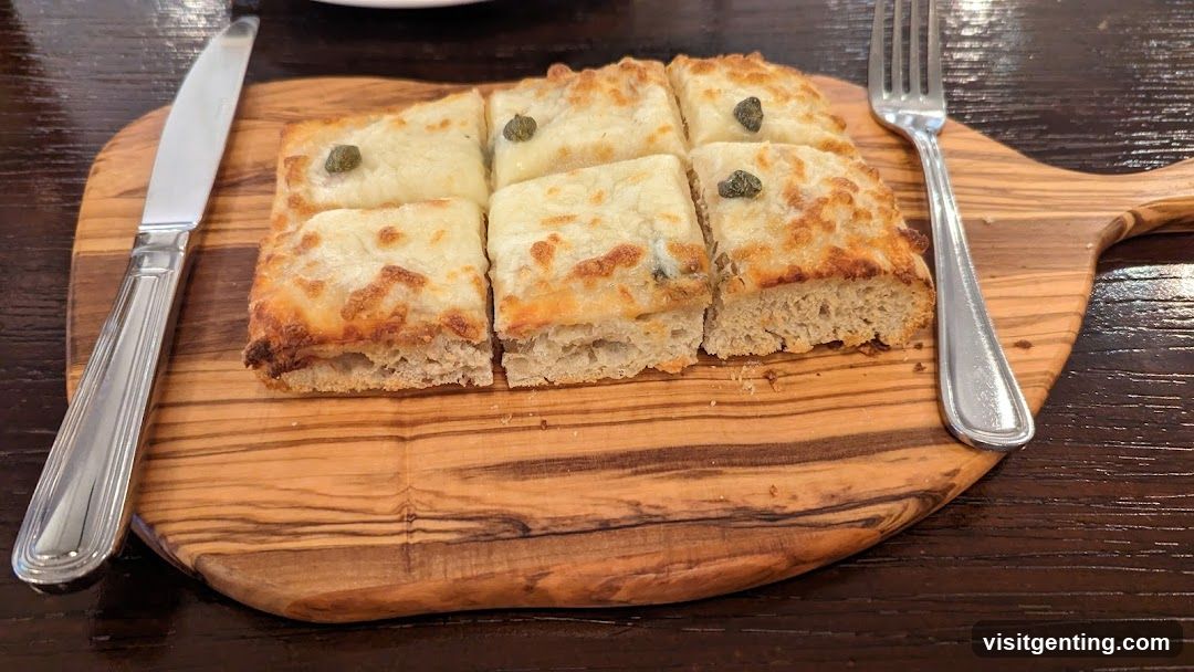 Baked Cheese Bread on Wooden Board
