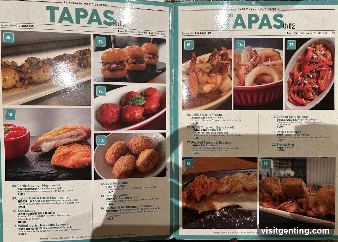La Fiesta by Marta's Kitchen Tapas Menu