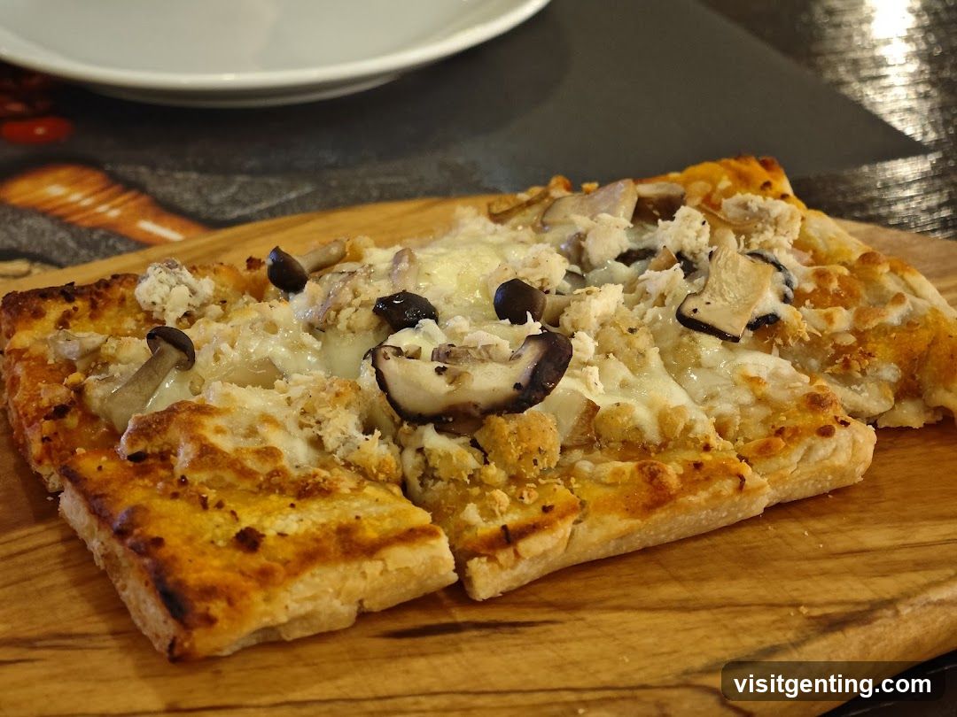 Pizza on wooden board