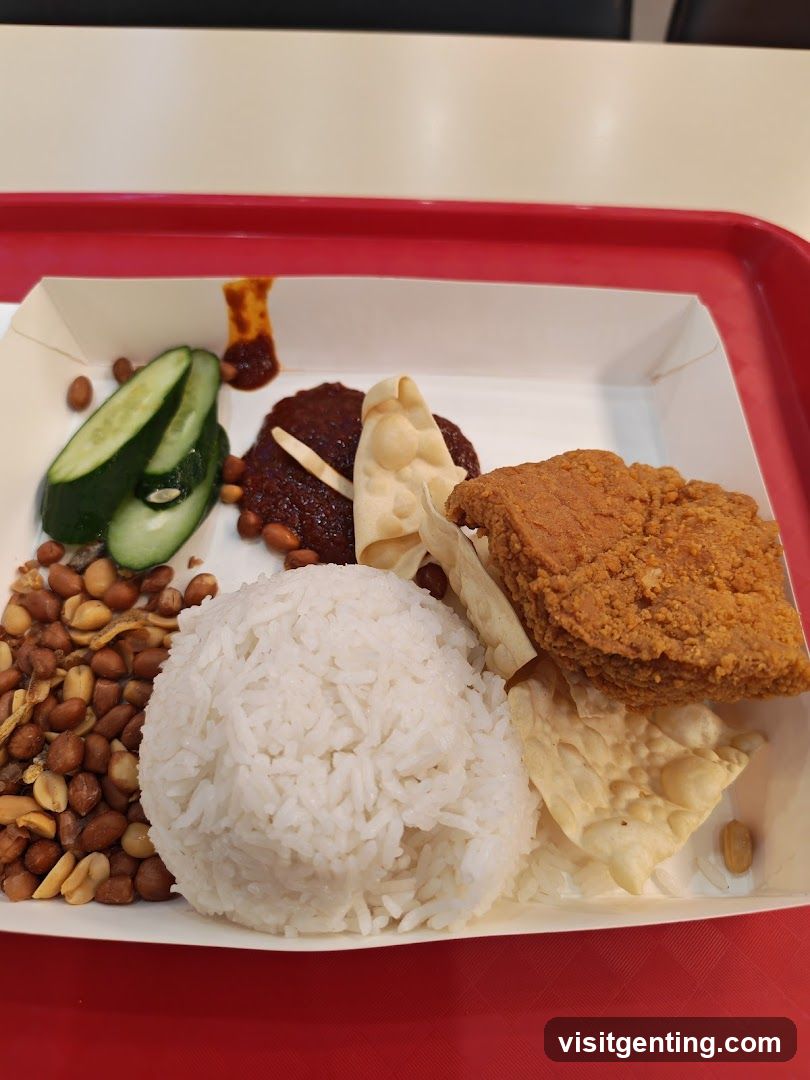 Food served in a tray