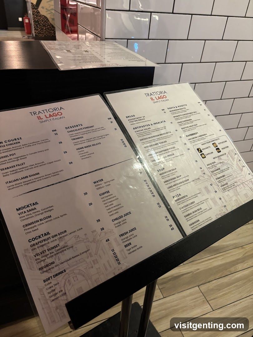 Trattoria Il Lago Menu