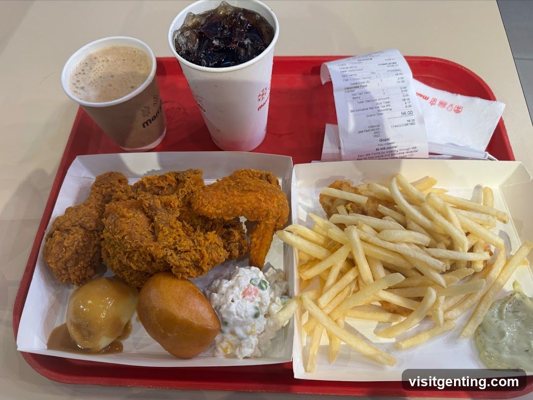 Food Order on Red Tray
