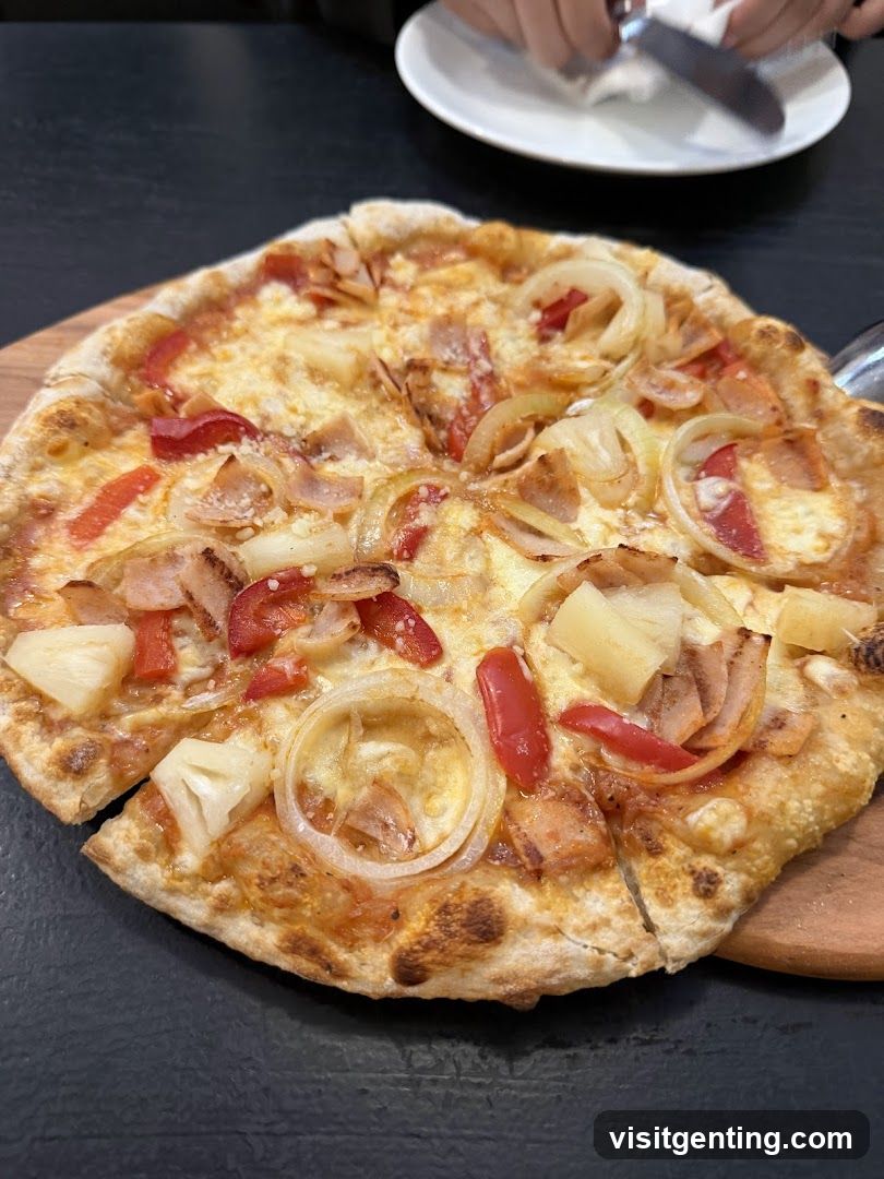 Pizza on wooden board
