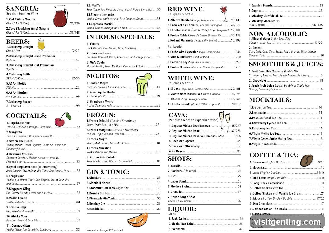 Bar Menu