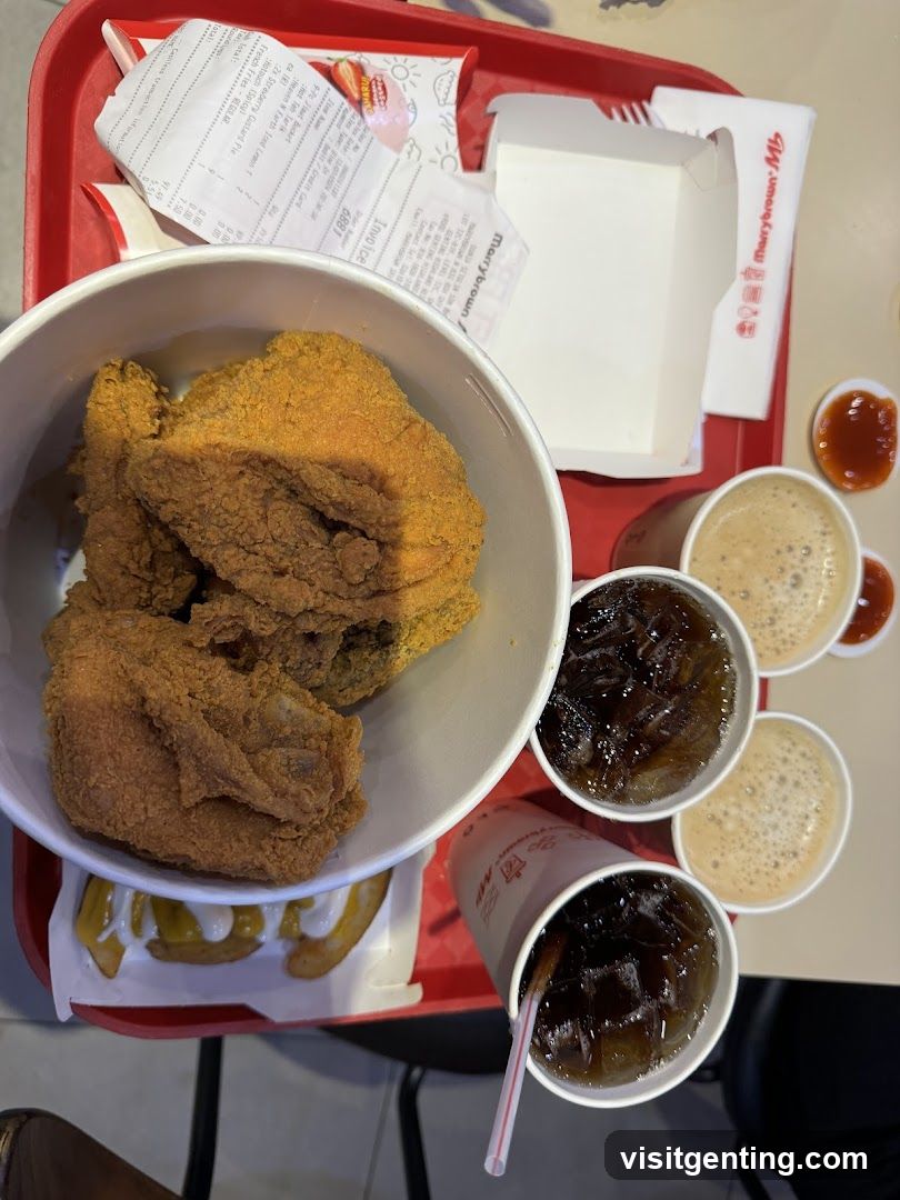 Food Order on Red Tray