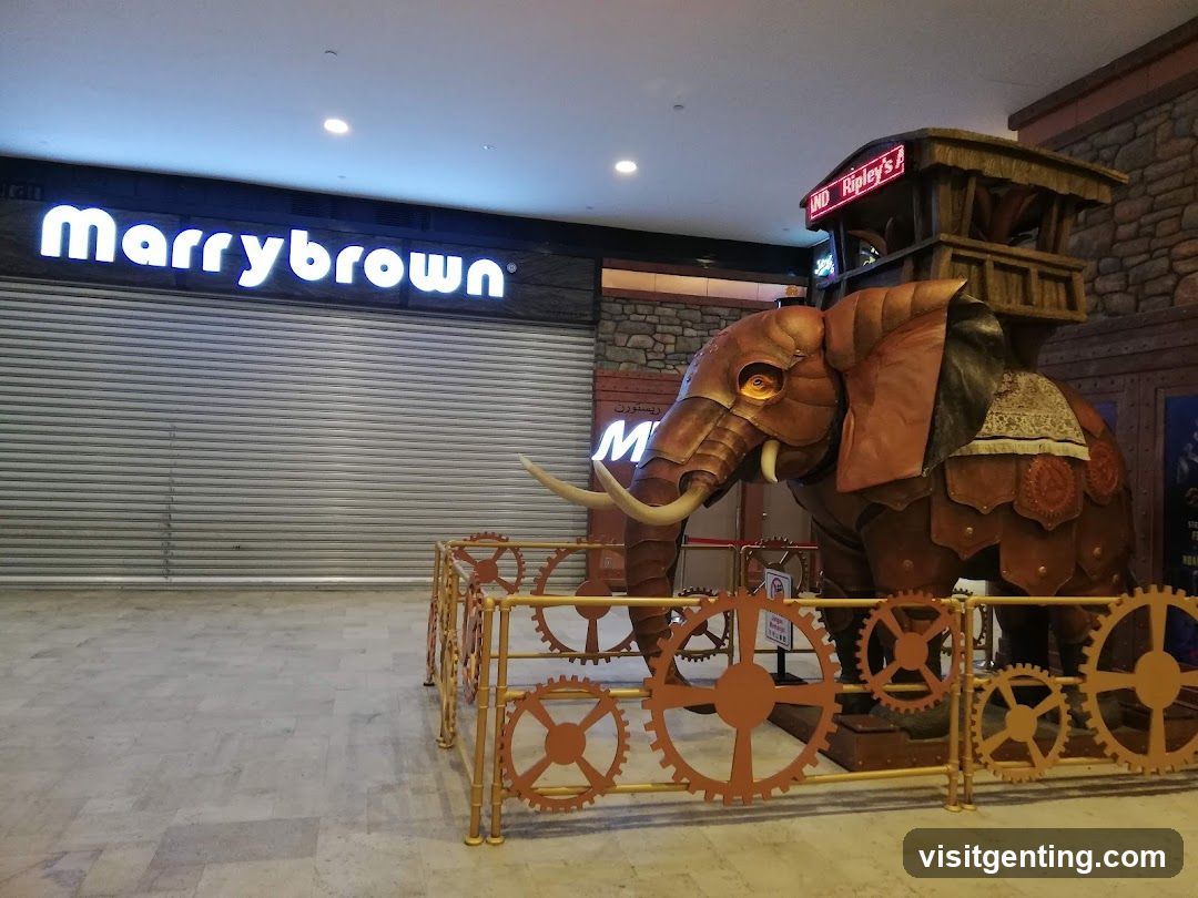 Interior display with elephant sculpture