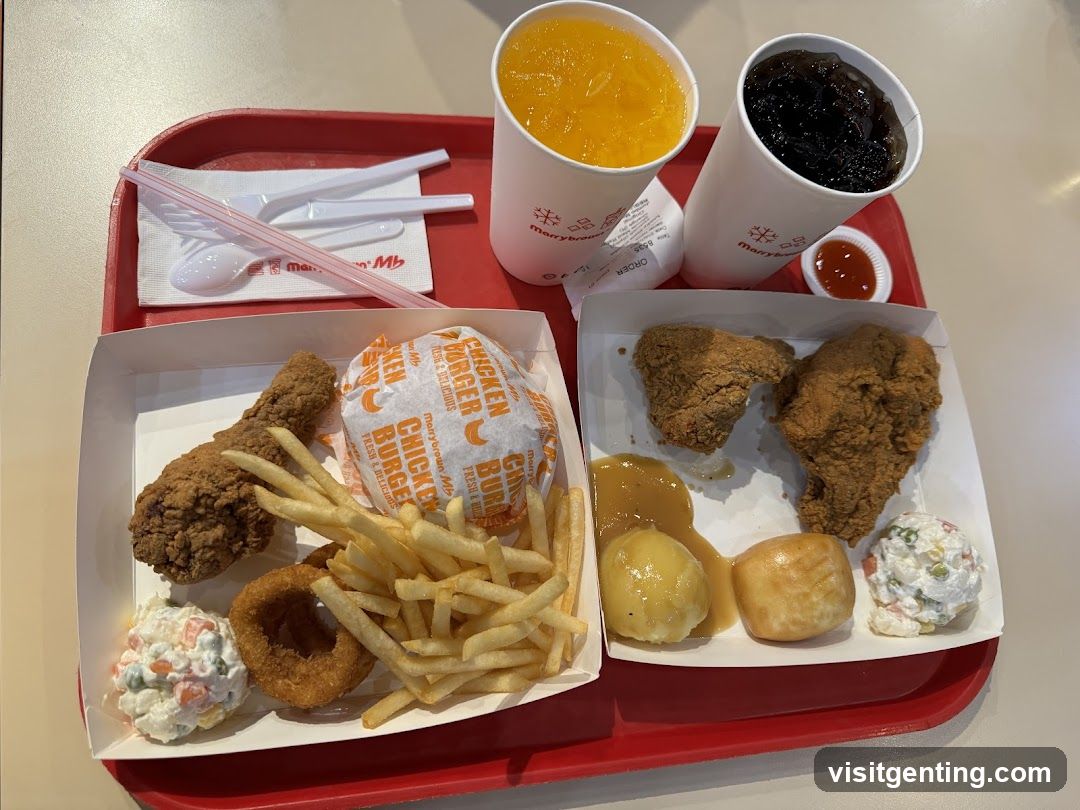 Fast Food Meal on Red Tray