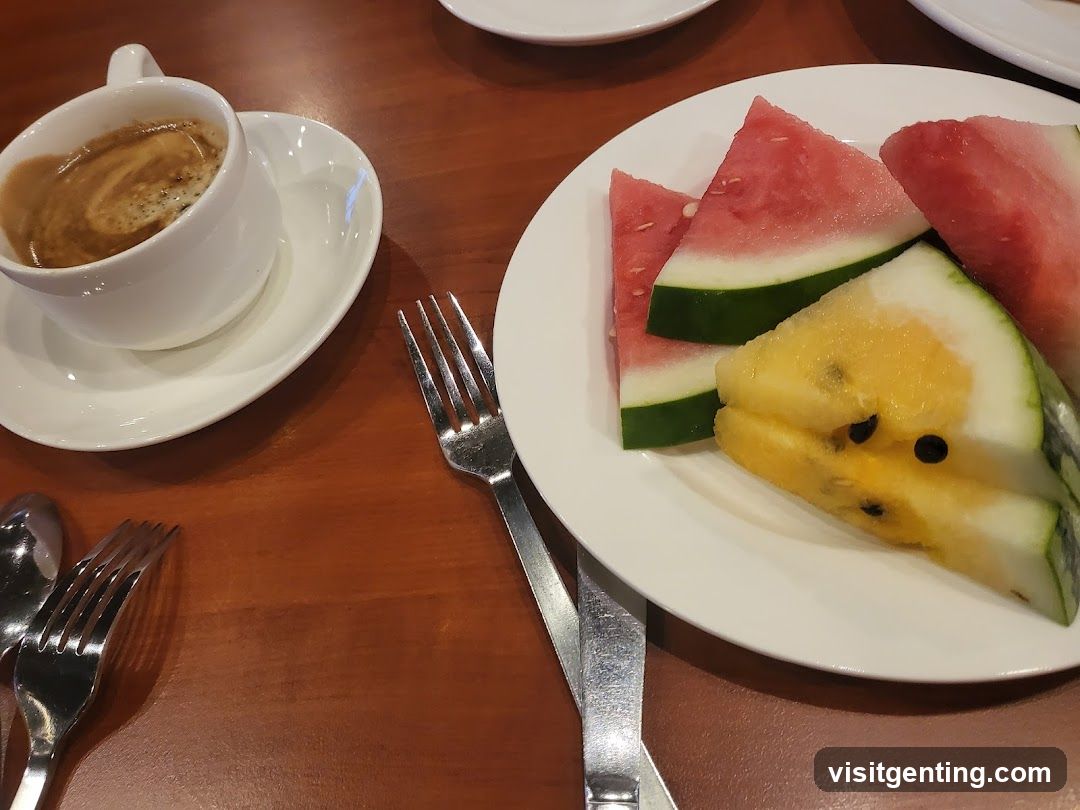 Table Setting with Coffee and Fruit