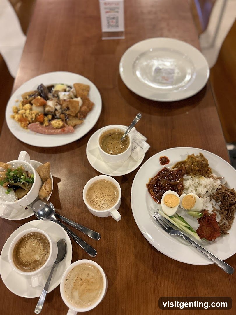 Dining Table with Food and Coffee