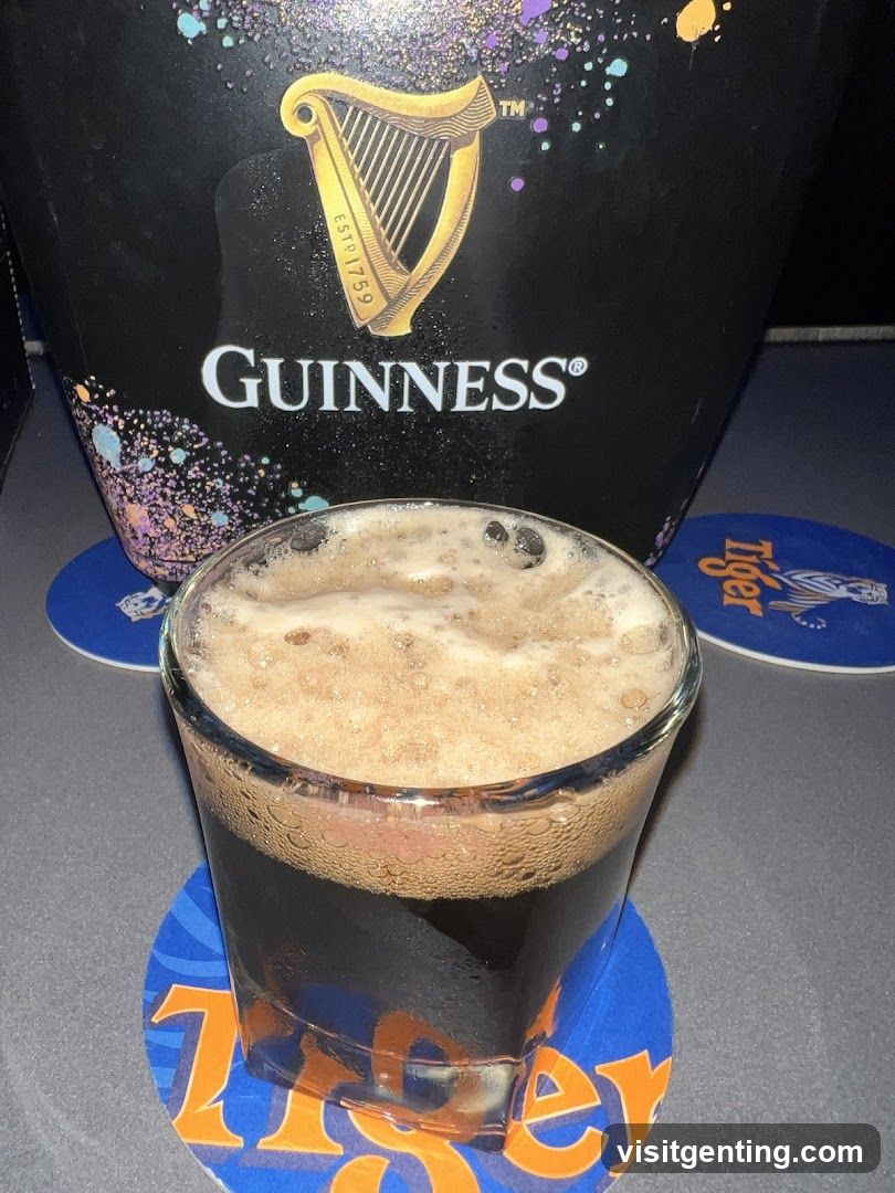 Guinness beer with Tiger coasters