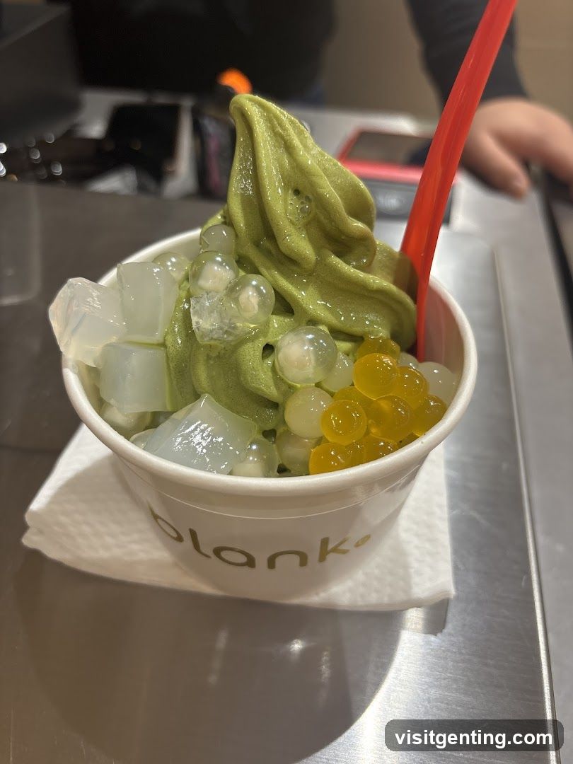 Matcha Soft Serve with Toppings