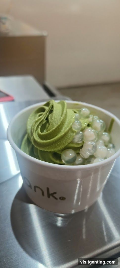 Matcha Soft Serve with Bubbles