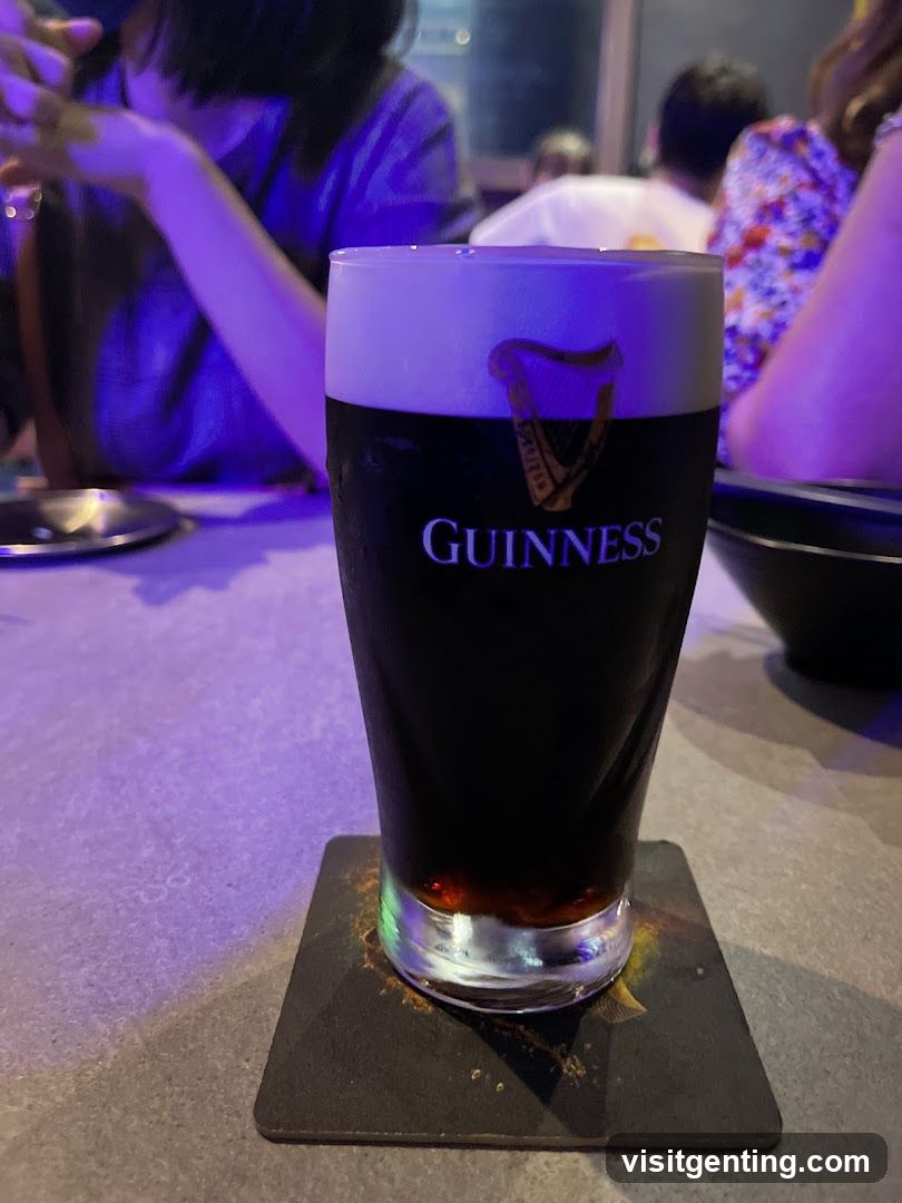 Guinness beer in bar setting