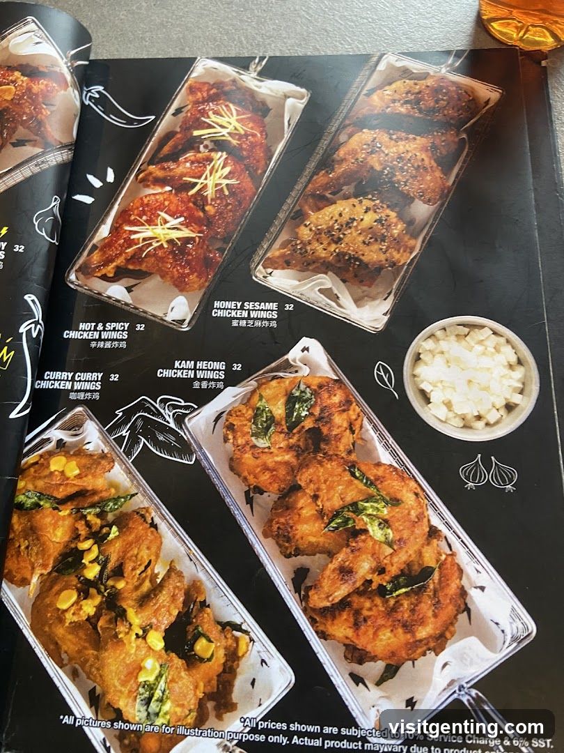 Chicken Wings Menu Page