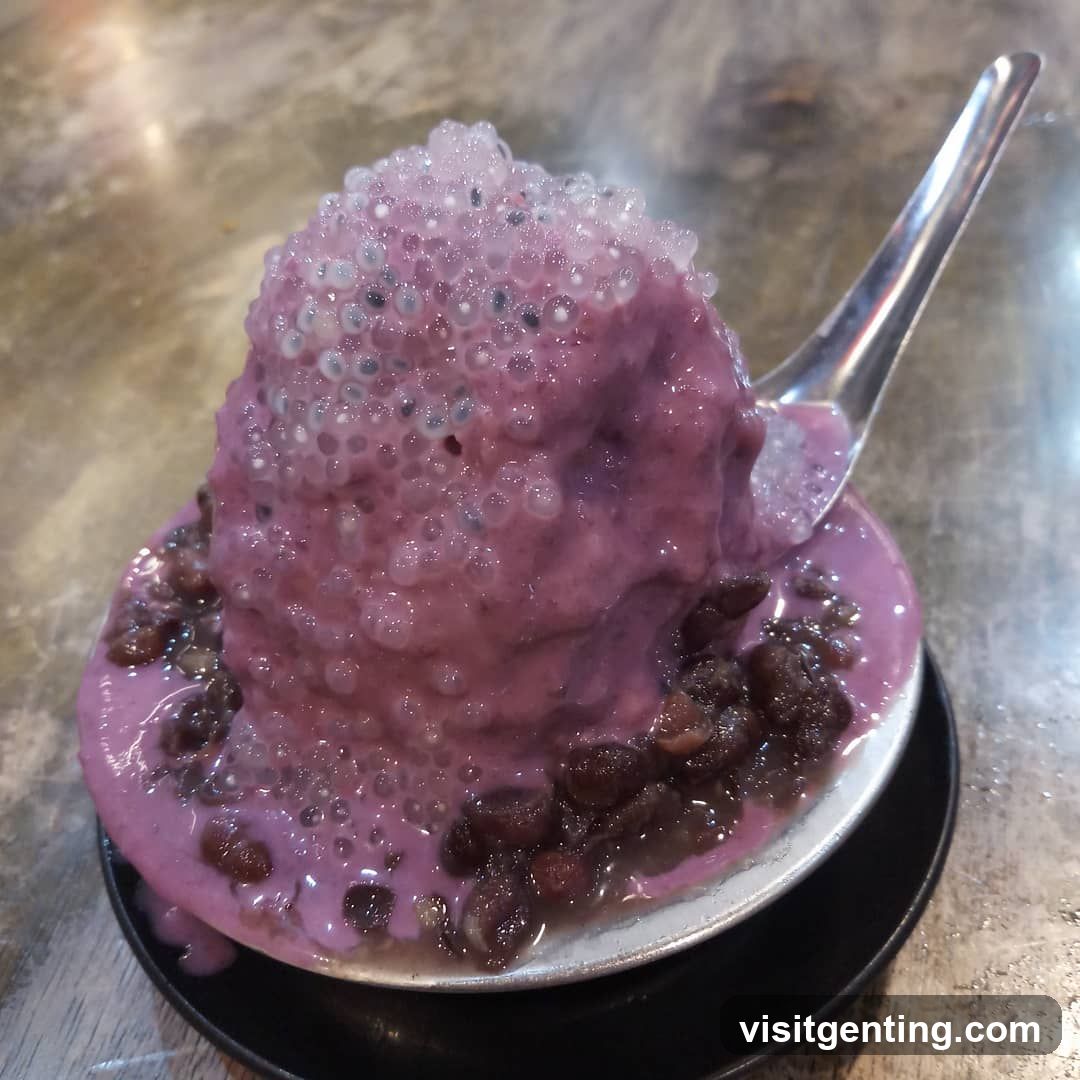 Purple Dessert with Bubbles and Beans