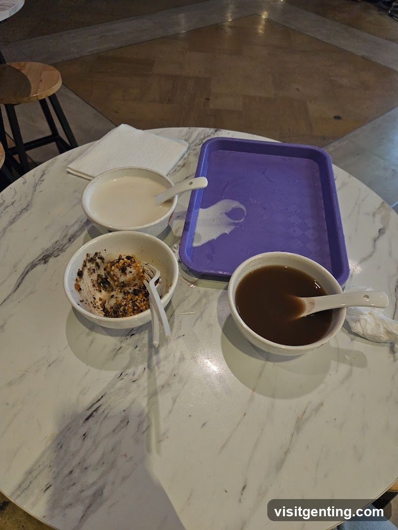 Table with food remnants