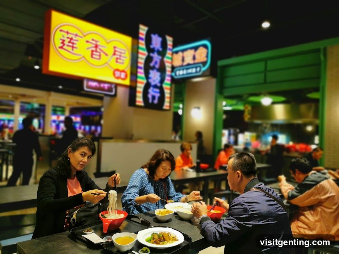 Dining area with illuminated signage