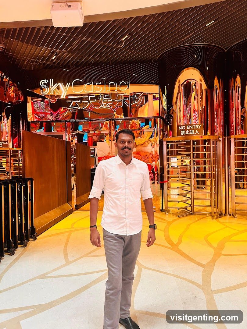 Man standing in casino lobby