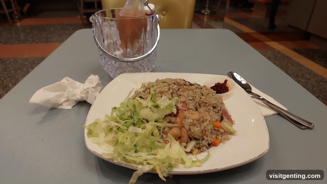 Dinner Plate with Fried Rice and Side Salad