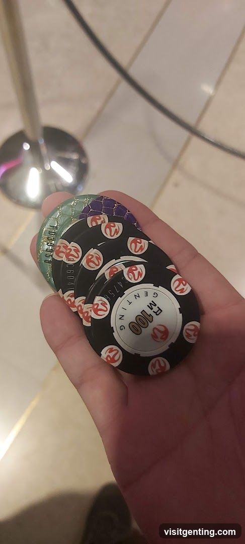 Hand holding poker chips